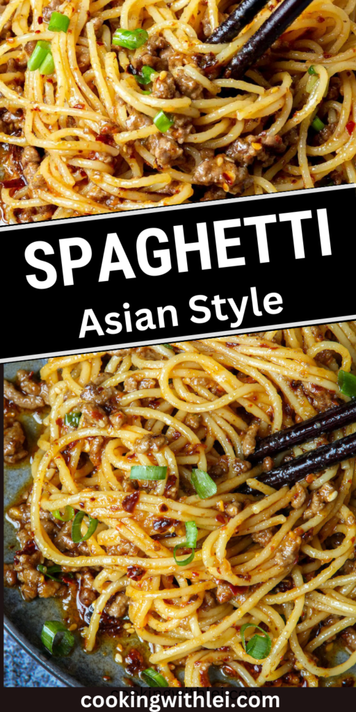 asian style ground beef spaghetti