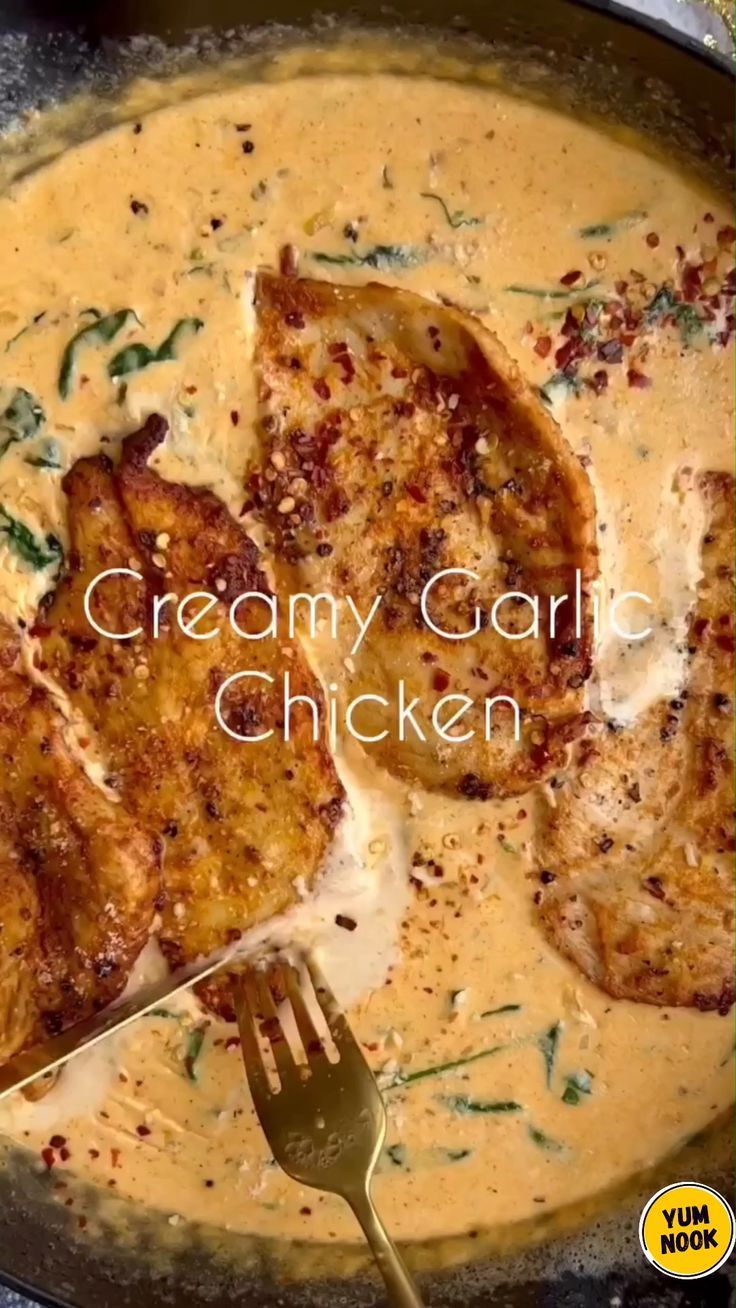creamy garlic chicken recipe